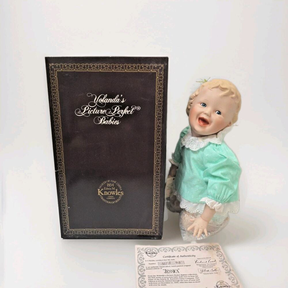 Yolanda Bello Jessica Picture Perfect Babies Porcelain Doll Knowles COA Box 1988